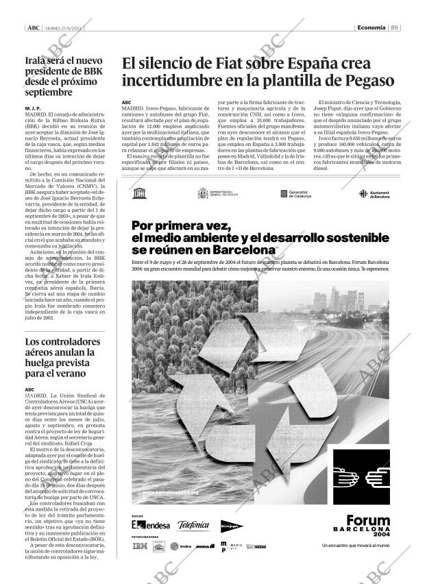 ABC MADRID 27-06-2003 página 89