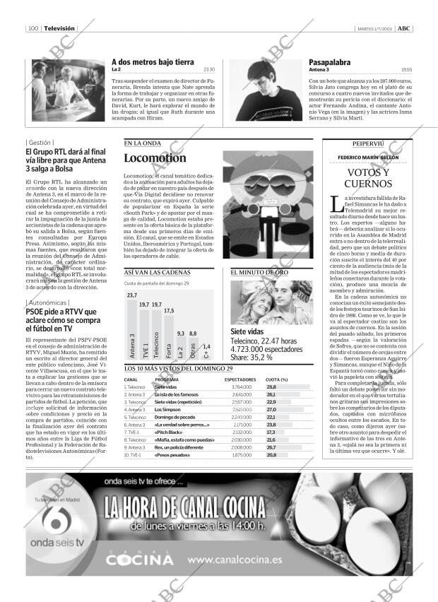 ABC MADRID 01-07-2003 página 100