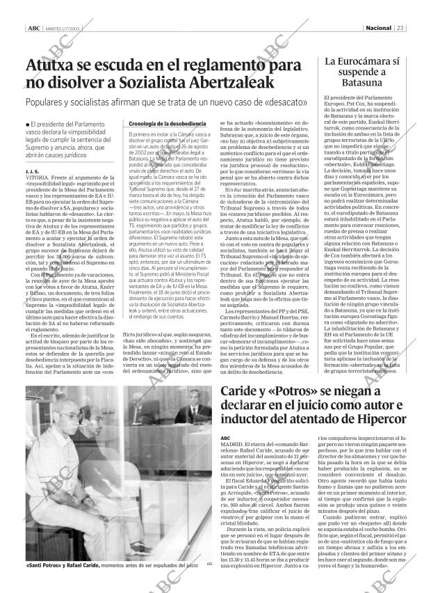 ABC MADRID 01-07-2003 página 23