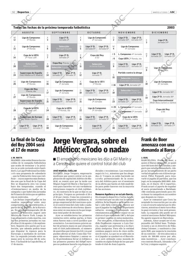 ABC MADRID 01-07-2003 página 92