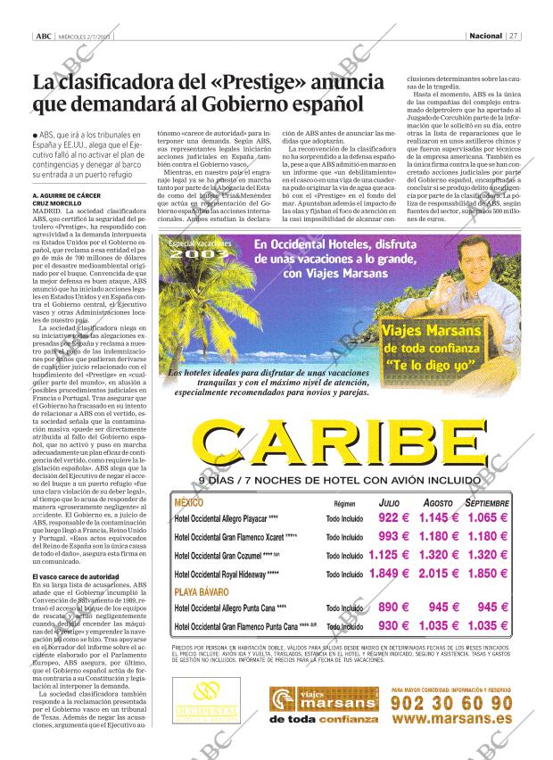 ABC MADRID 02-07-2003 página 27