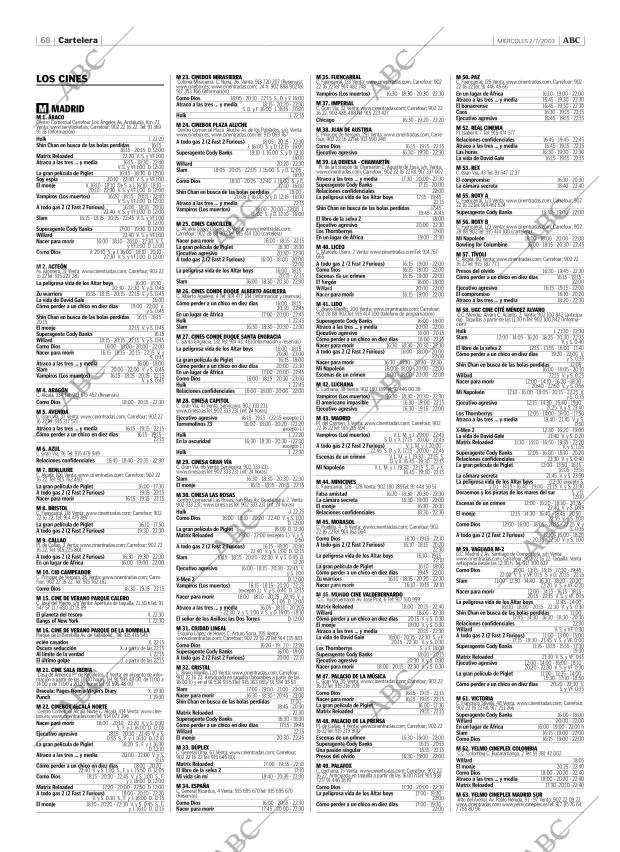 ABC MADRID 02-07-2003 página 68