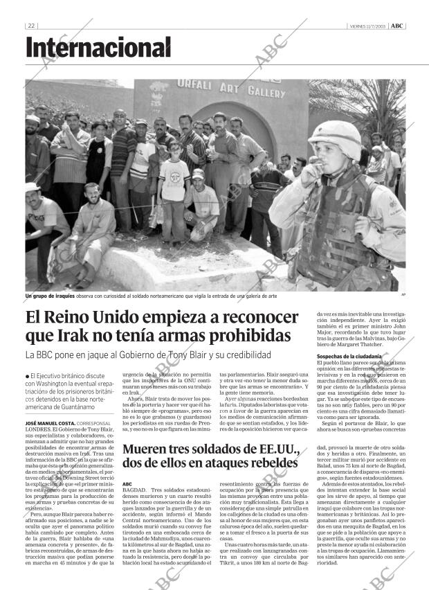 ABC MADRID 11-07-2003 página 22