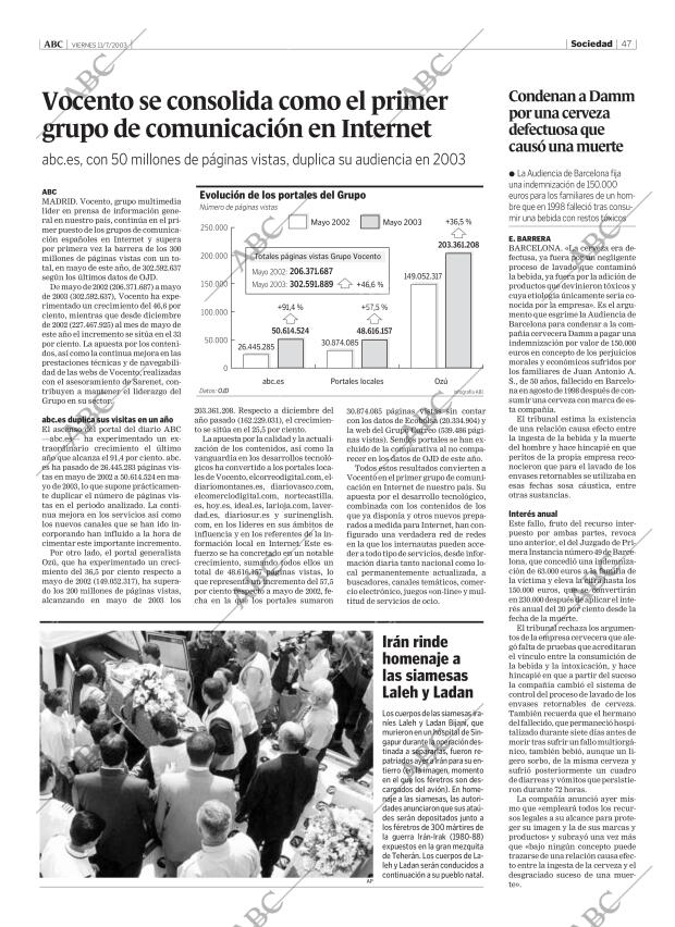 ABC MADRID 11-07-2003 página 47