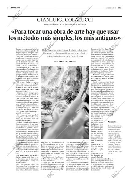 Periódico ABC CORDOBA 21-12-2003,portada - Archivo ABC