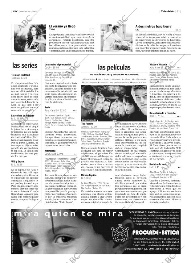 ABC SEVILLA 22-07-2003 página 81