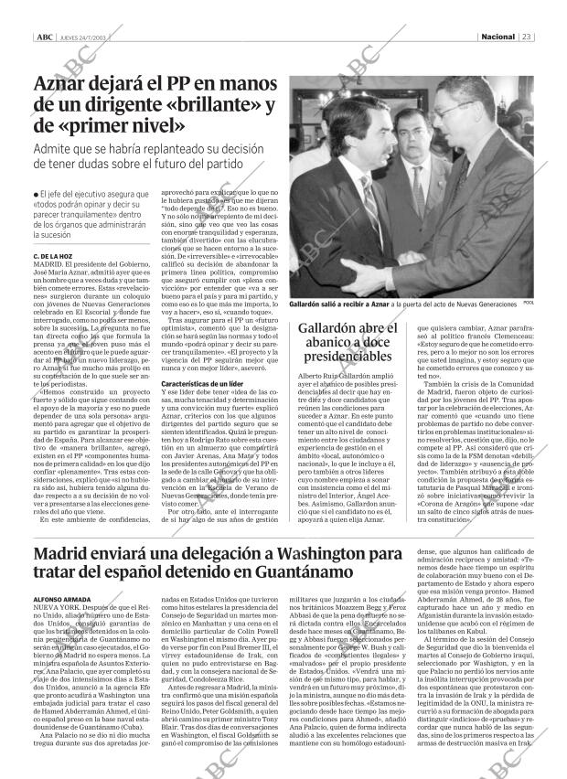ABC MADRID 24-07-2003 página 23