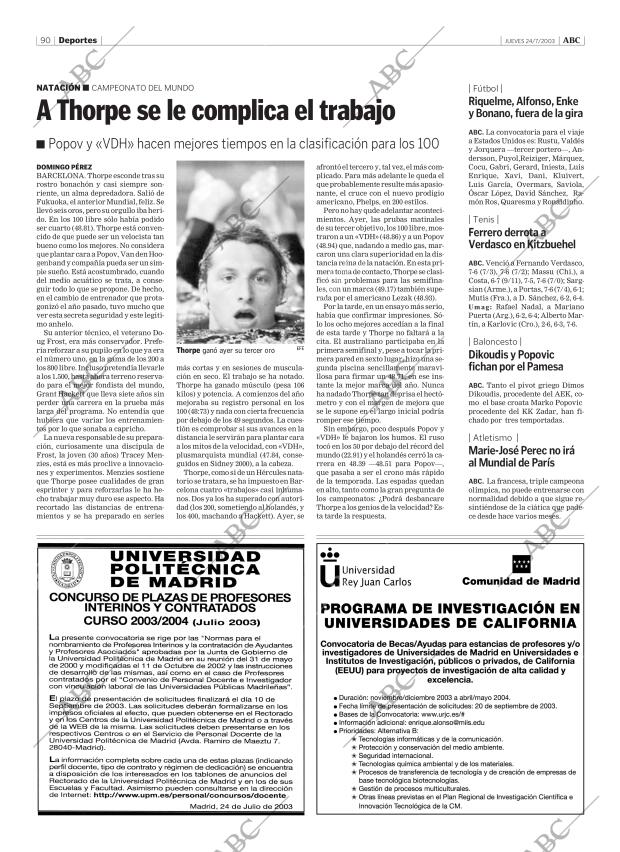 ABC MADRID 24-07-2003 página 90