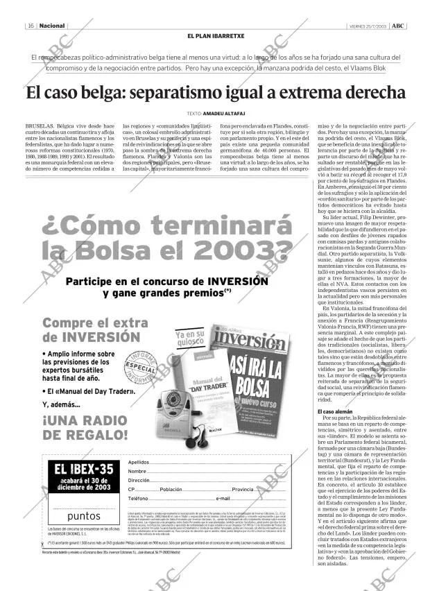 ABC MADRID 25-07-2003 página 16