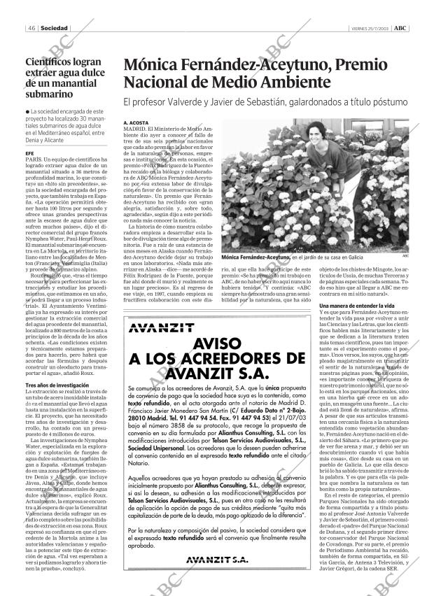ABC MADRID 25-07-2003 página 46