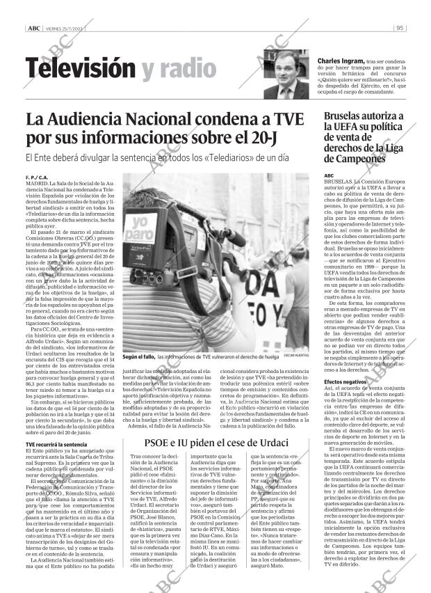 ABC MADRID 25-07-2003 página 95