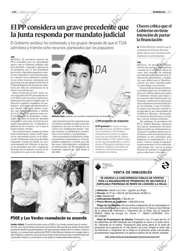 ABC SEVILLA 25-07-2003 página 43