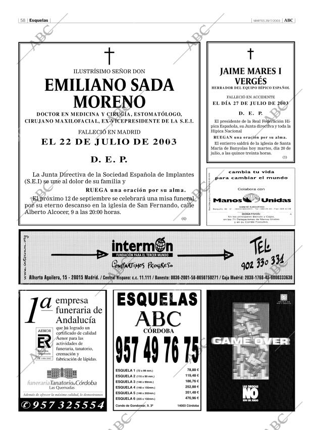 ABC CORDOBA 29-07-2003 página 58