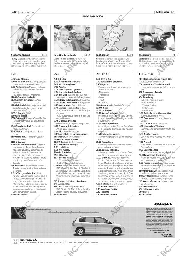 ABC CORDOBA 29-07-2003 página 87