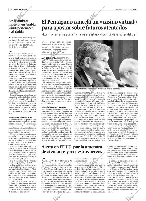 ABC MADRID 30-07-2003 página 28