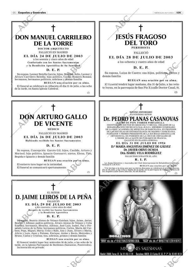 ABC MADRID 30-07-2003 página 66