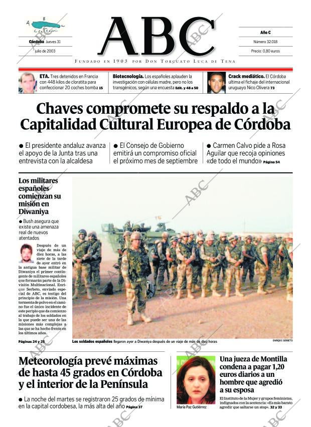 ABC CORDOBA 31-07-2003 página 1