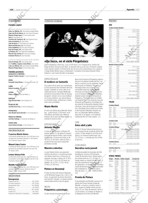 ABC CORDOBA 31-07-2003 página 43