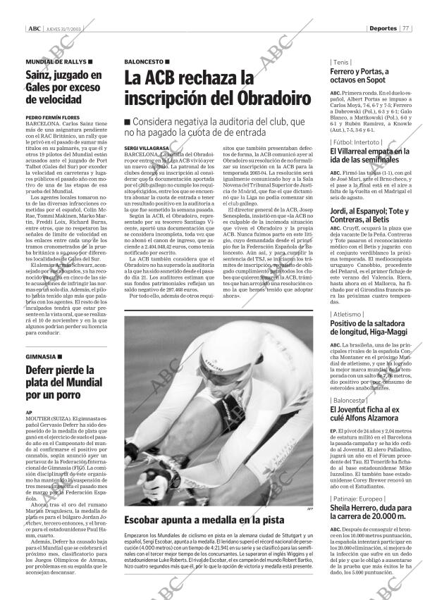 ABC CORDOBA 31-07-2003 página 77