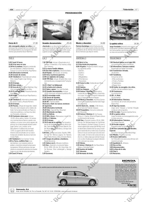 ABC CORDOBA 31-07-2003 página 87