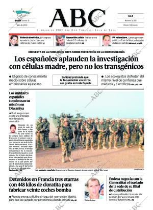 ABC MADRID 31-07-2003 página 1
