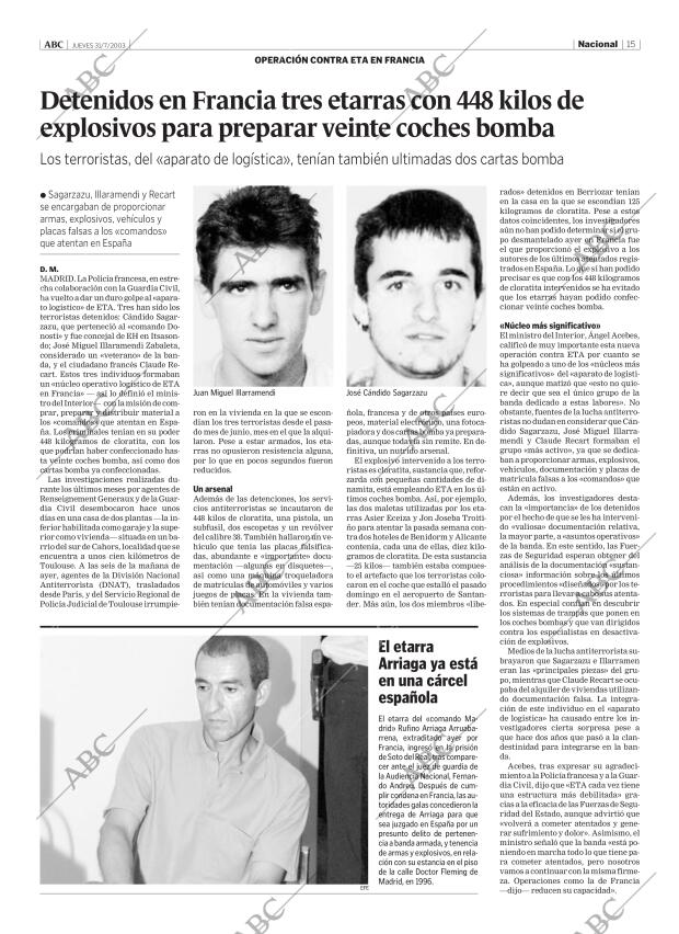 ABC MADRID 31-07-2003 página 15
