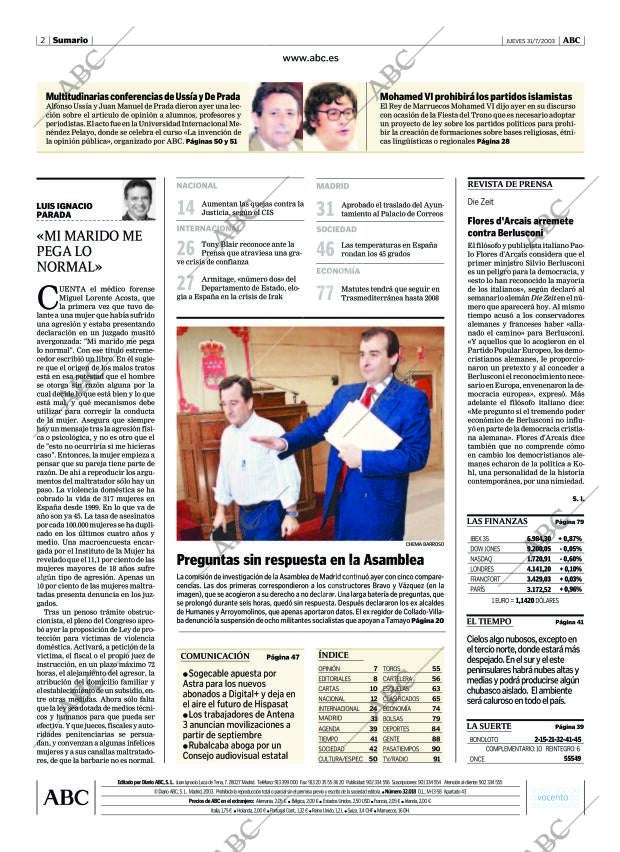ABC MADRID 31-07-2003 página 2