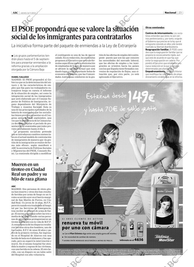 ABC MADRID 31-07-2003 página 23
