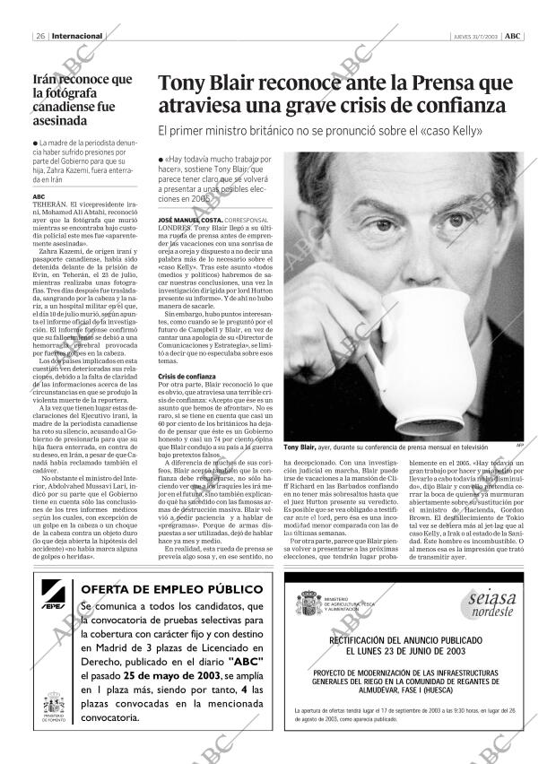 ABC MADRID 31-07-2003 página 26