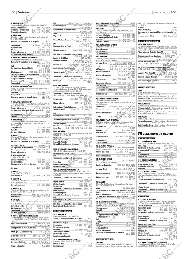 ABC MADRID 31-07-2003 página 58