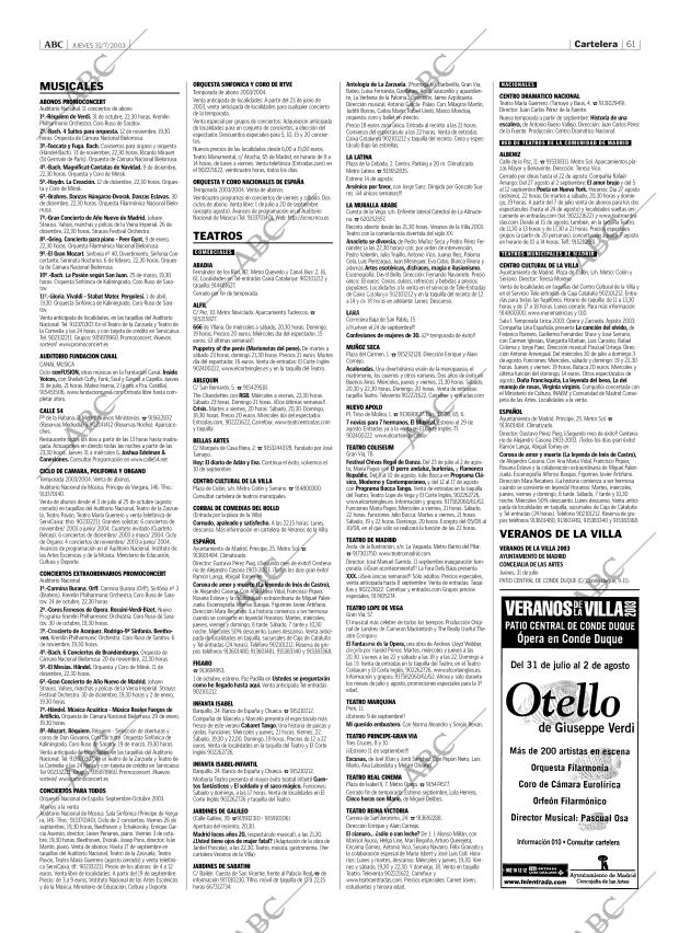 ABC MADRID 31-07-2003 página 61