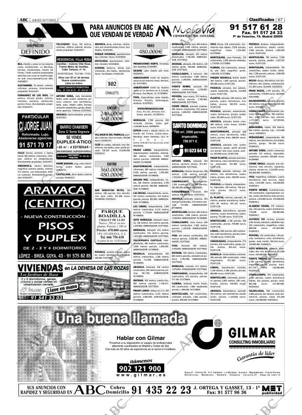 ABC MADRID 31-07-2003 página 67