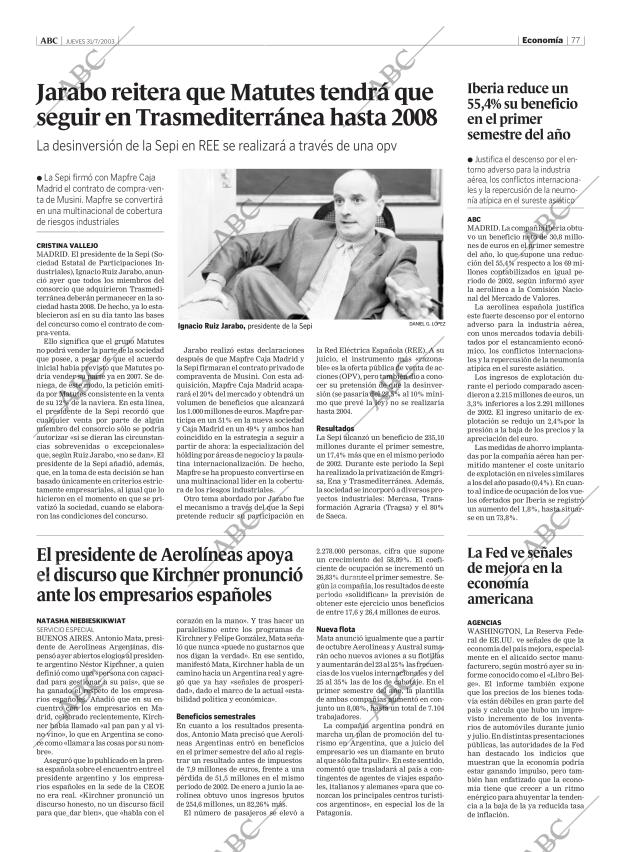 ABC MADRID 31-07-2003 página 77