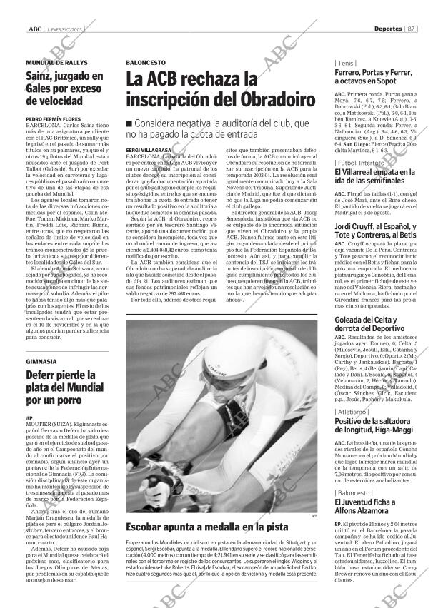 ABC MADRID 31-07-2003 página 87