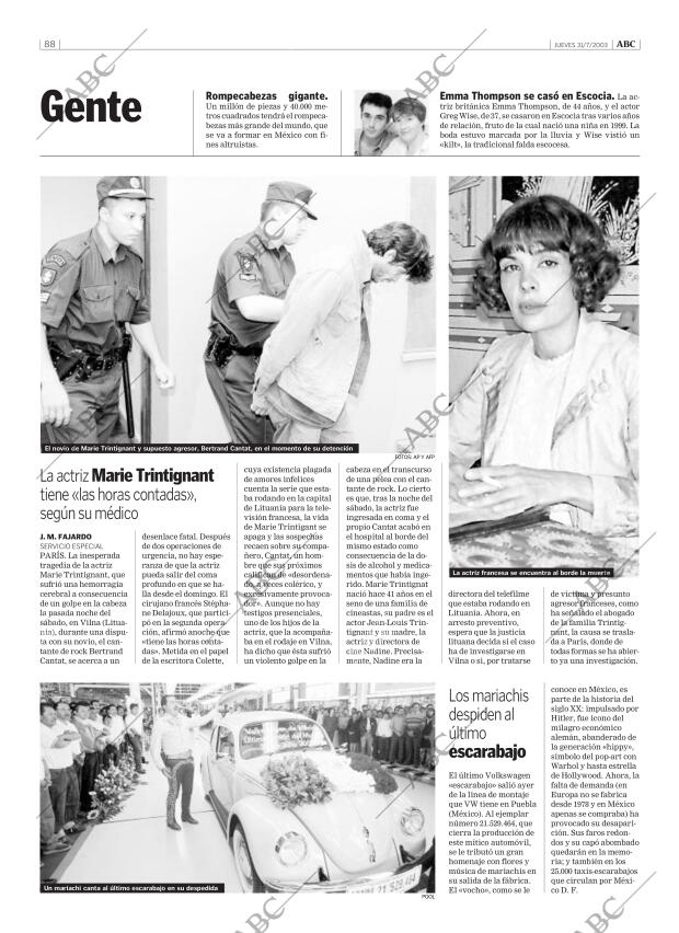 ABC MADRID 31-07-2003 página 88