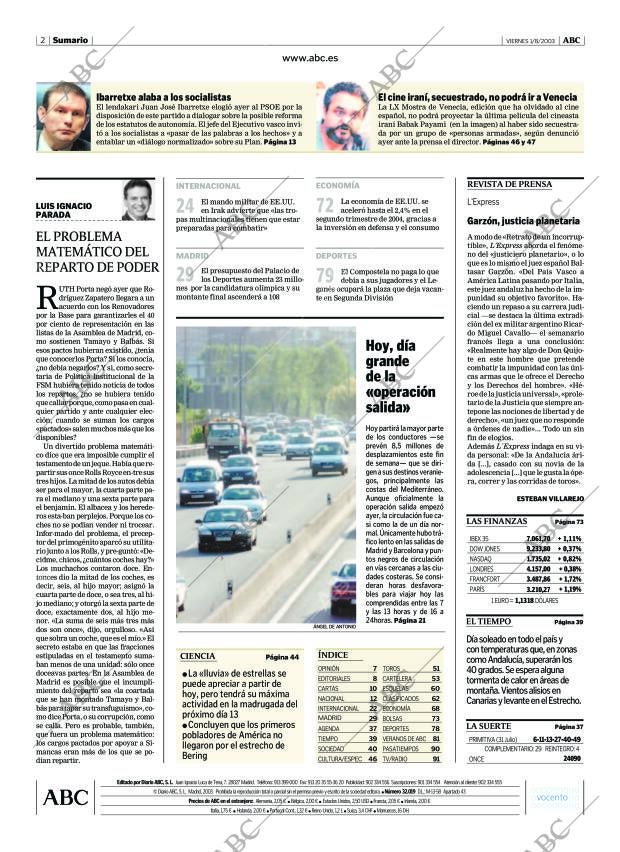 ABC MADRID 01-08-2003 página 2