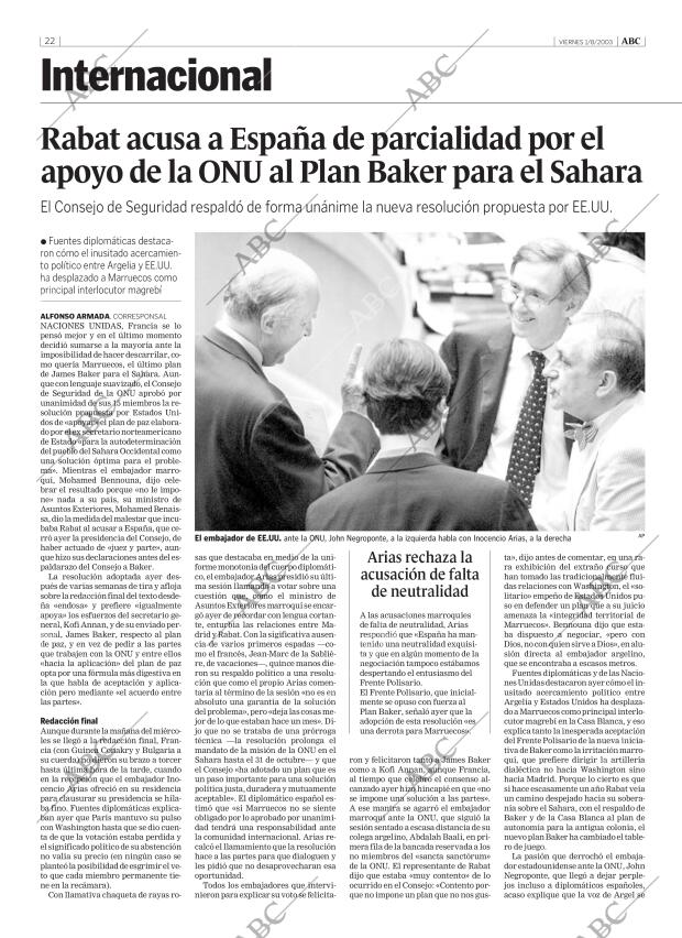 ABC MADRID 01-08-2003 página 22