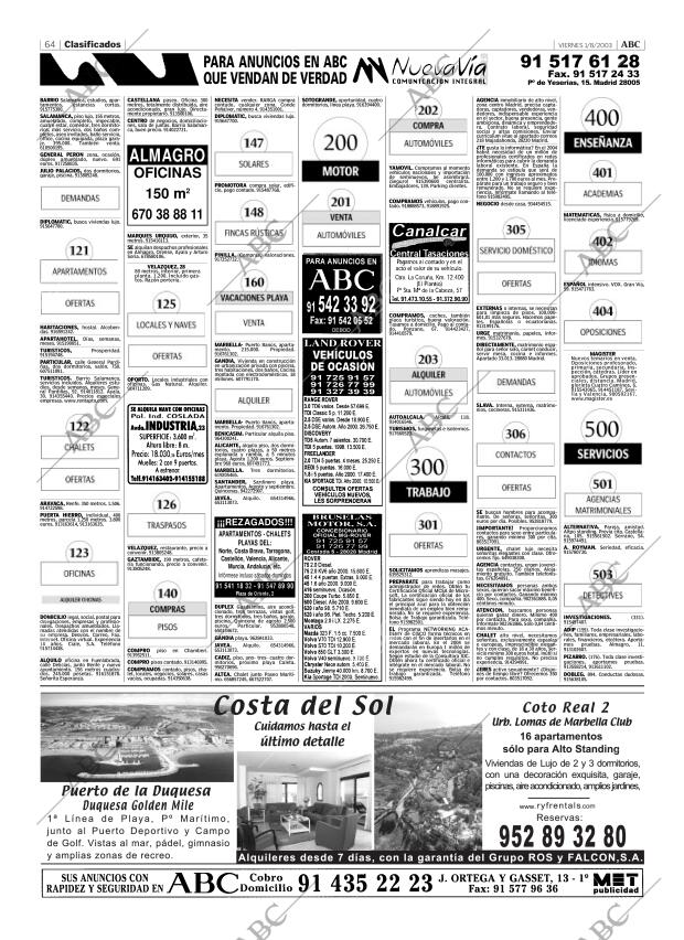 ABC MADRID 01-08-2003 página 64