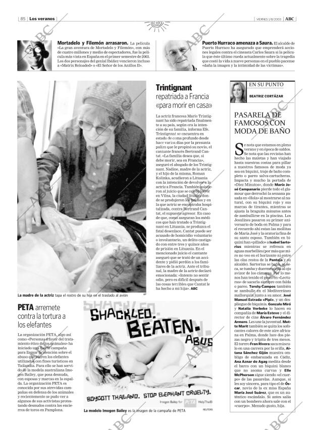 ABC MADRID 01-08-2003 página 85