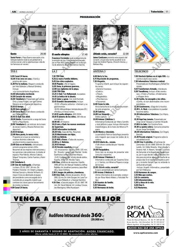 ABC MADRID 01-08-2003 página 95