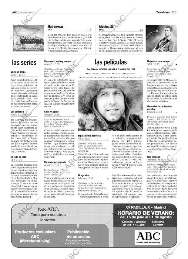 ABC MADRID 02-08-2003 página 105