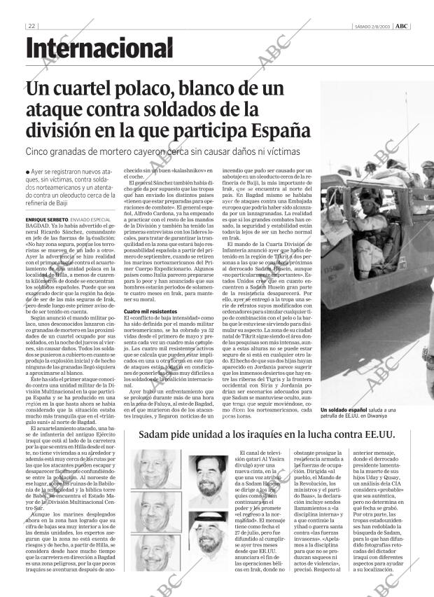 ABC MADRID 02-08-2003 página 22
