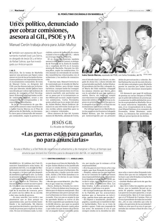 ABC MADRID 06-08-2003 página 14