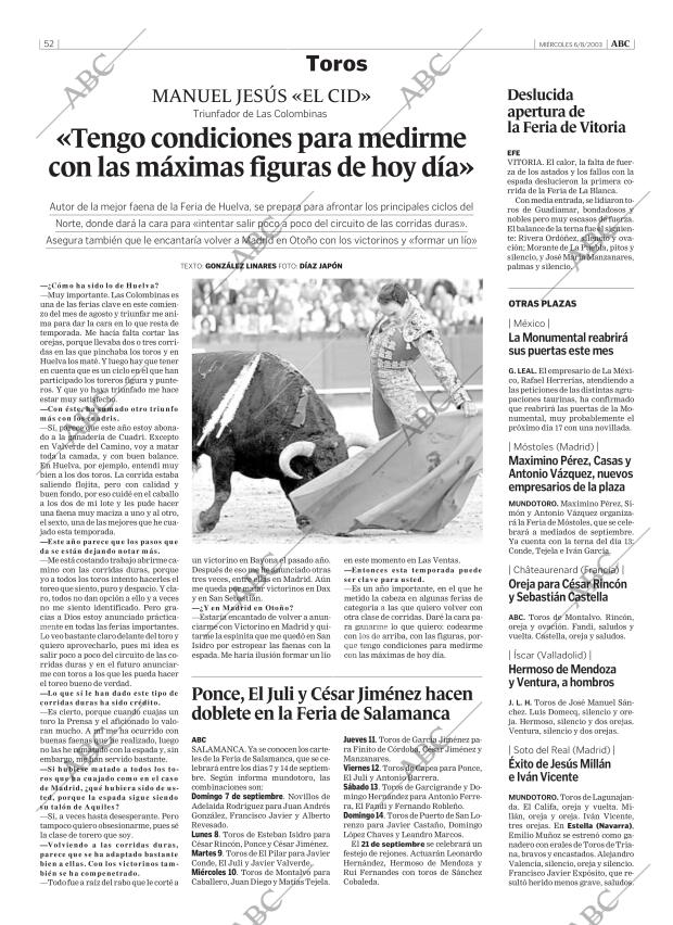 ABC MADRID 06-08-2003 página 52