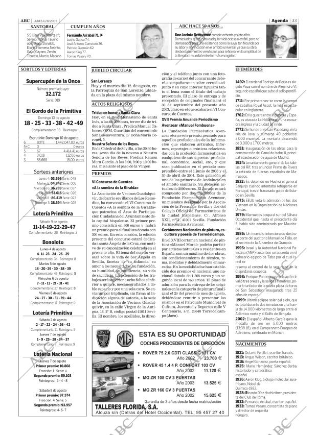 ABC SEVILLA 11-08-2003 página 33