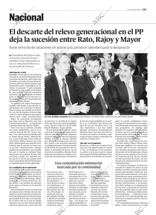 ABC MADRID 18-08-2003 página 12