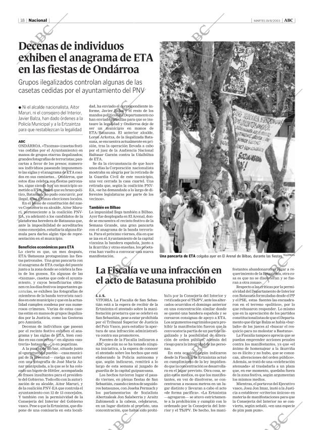 ABC MADRID 19-08-2003 página 18