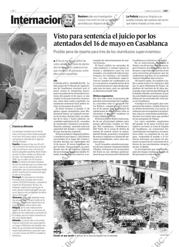 ABC MADRID 19-08-2003 página 23