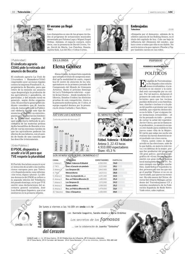 ABC MADRID 19-08-2003 página 88