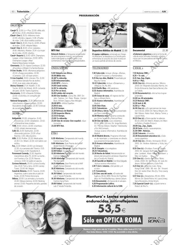 ABC MADRID 19-08-2003 página 90